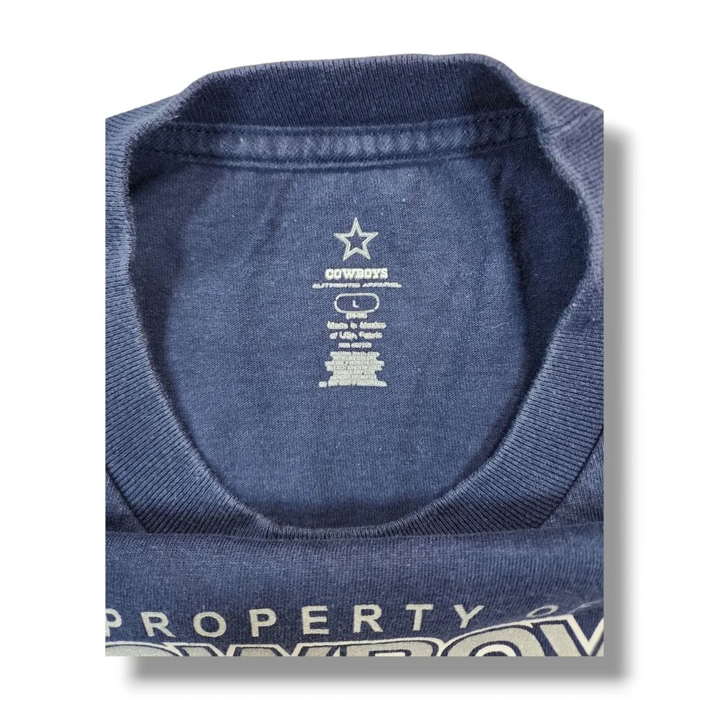 Dallas Cowboys Property Of Cowboys NFL NFC Long Sleeve Navy Blue T-Shirt Youth L